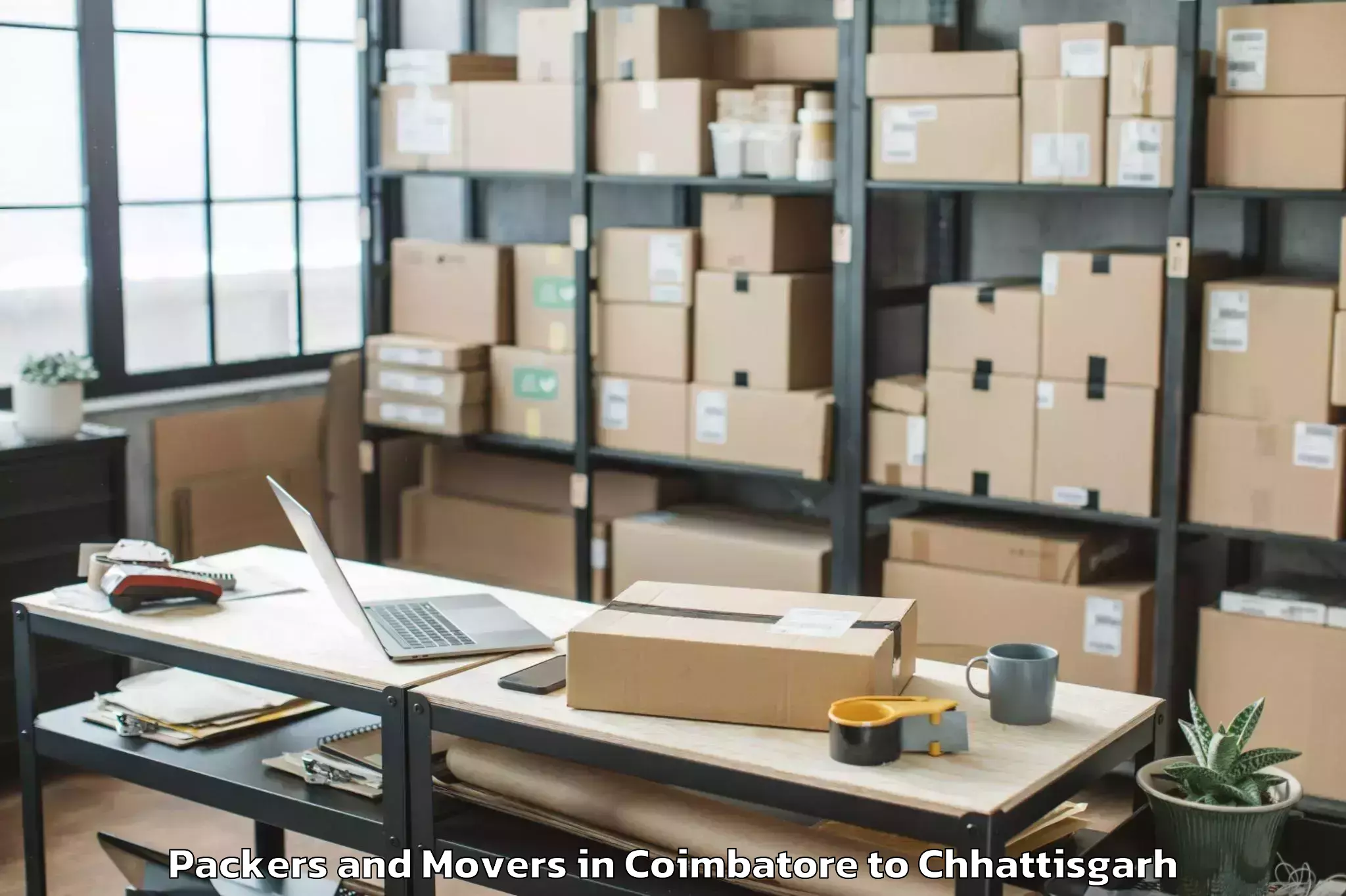 Reliable Coimbatore to Raipur Packers And Movers